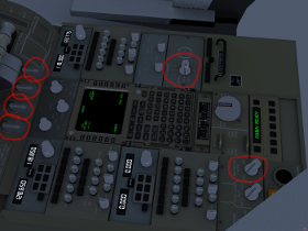 747-400 controls between pilots